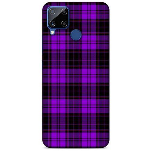 Realme C15 Uyumlu Kılıf Mor Delisi (12) Koruyucu Silikon Kareli