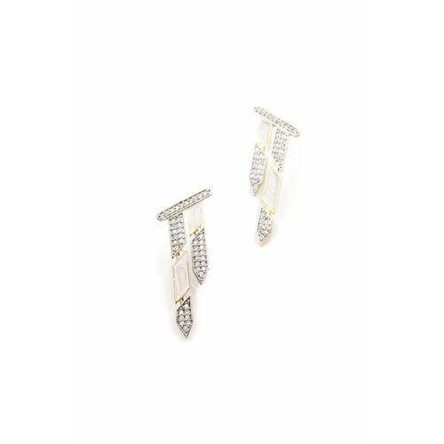 Taşlı Mineli Küpe - Altın