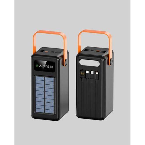 Powerbank Solar Fenerli Çoklu Kablolu Taşınabilir Şarj Aleti