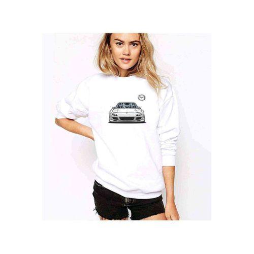 Mazda RX7 Baskılı Beyaz Kadın Sweatshirt