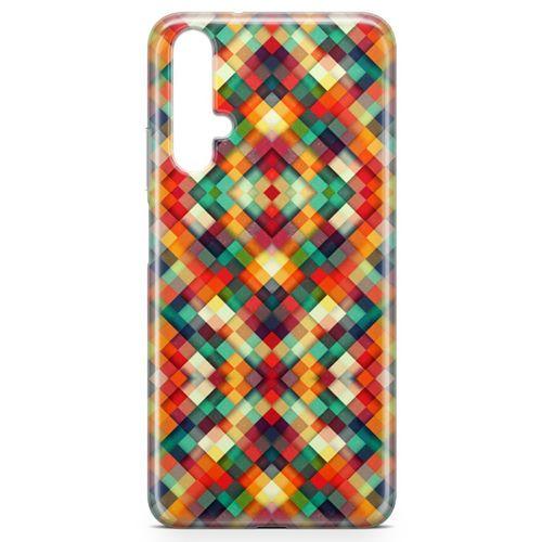 Huawei Nova 5t Kılıf Sarı Kırmızı Yeşil Boyut Arka Kapak Koruma Desenli Full Koruyucu