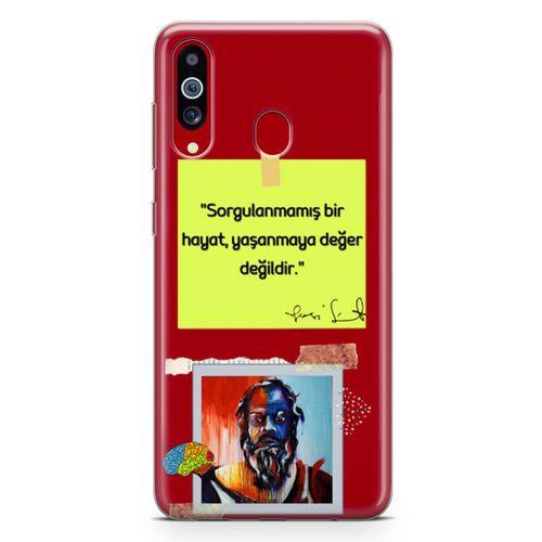 Samsung Galaxy A20s Kılıf Caps Sokrates Hayat Arka Kapak Koruma Desenli Full Koruyucu