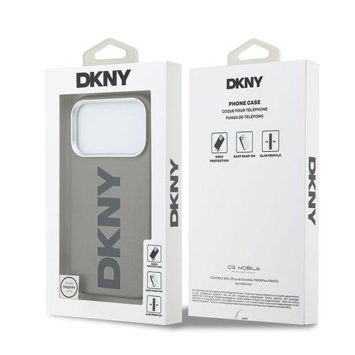 Apple iPhone 17 Pro Kılıf DKNY Orjinal Lisanslı M-safe Şarj Özellikli PU Büyük Dikey Logolu Kapak