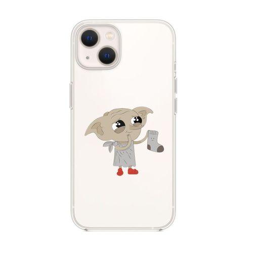 iPhone 14 Plus Uyumlu Dobby Desenli Şeffaf Silikonlu Telefon Kılıfı