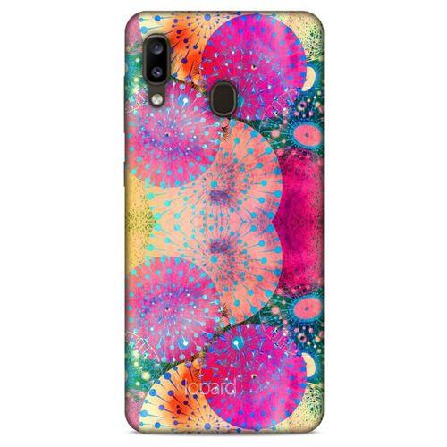 Samsung Galaxy A20 Kılıf Pastel Renkler (47) Crystal Flex Kılıf Fuşya Sarı