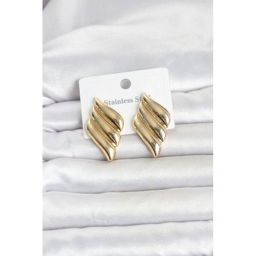 316L Çelik Gold Renk Motif Model Kadın Küpe