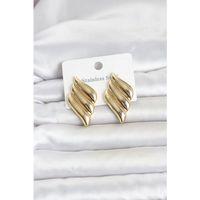 316L Çelik Gold Renk Motif Model Kadın Küpe