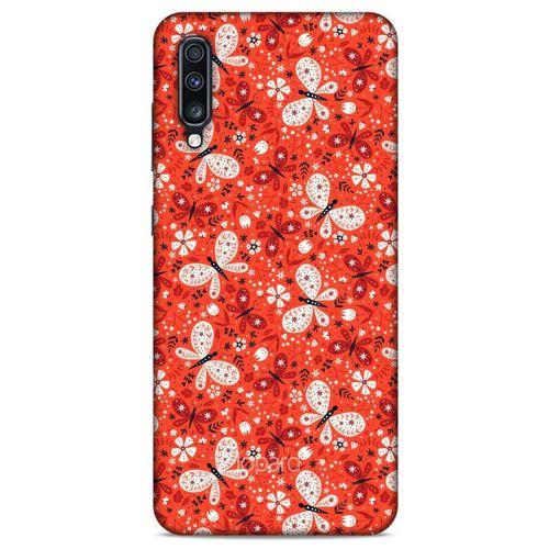 Samsung Galaxy A70 Kılıf Kelebek Etkisi (6) Silikon Kılıf Mavi Yeşil