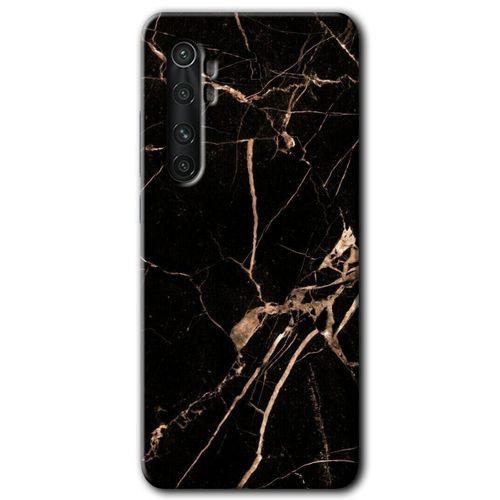 Potkal Hediye Fabrikası Xiaomi Mi Note 10 Lite Kılıf HD Desen Baskılı Arka Kapak - Siyah Gold Mermer
