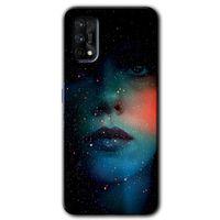 Realme 7 Pro Kılıf HD Desen Baskılı Arka Kapak + Temperli Cam - Karanlık Kadın