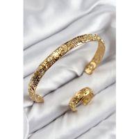 Pirinç Zirkon Taşlı Vintage Model Gold Renk Bileklik Yüzük Set
