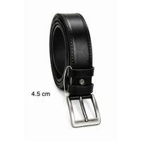 Erkek Hakiki Deri 4.5 Cm Klasik Ve Kot Pantolon Kemeri Metal Tokalı Siyah
