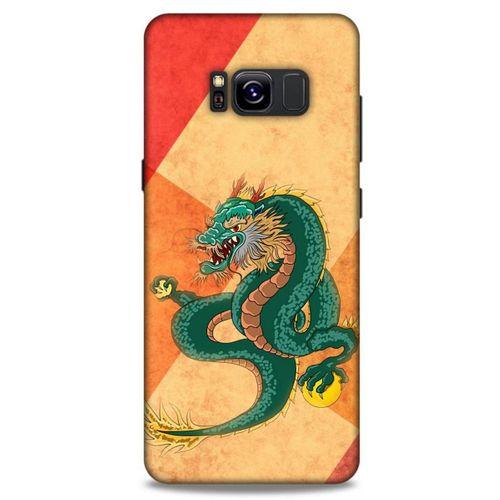 Samsung Galaxy S8 Kılıf Dragons (24) Darbe Emici Kılıf Tatoo Yeşil Ejderha