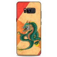 Samsung Galaxy S8 Kılıf Dragons (24) Darbe Emici Kılıf Tatoo Yeşil Ejderha