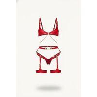 Kırmızı Harness Takım Deri Materyal Zincir Detaylı - Brf1379