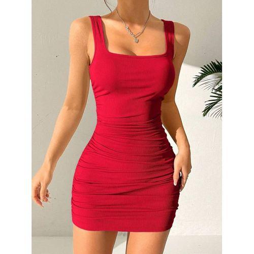 Kadın Askılı Yuvarlak Yaka Mini Kaşkorse Elbise