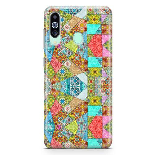 Samsung Galaxy M40 Kılıf Yeşil Vintage Arka Kapak Koruma Desenli Full Koruyucu