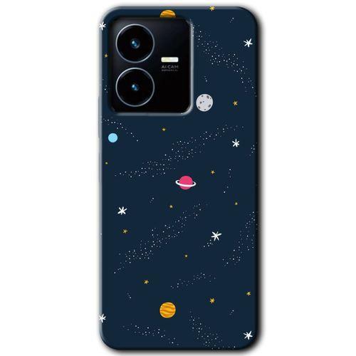Vivo Y22s Kılıf HD Desen Baskılı Arka Kapak - Çizim Gezegen