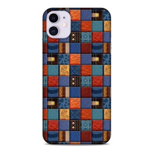 Apple Iphone 11 Kılıf Patchwork (16) Kalın Kılıf Turuncu Mavi