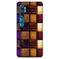 Xiaomi Mi Note 10 Pro Kılıf Patchwork (13) Silikon Kap Mor Turuncu