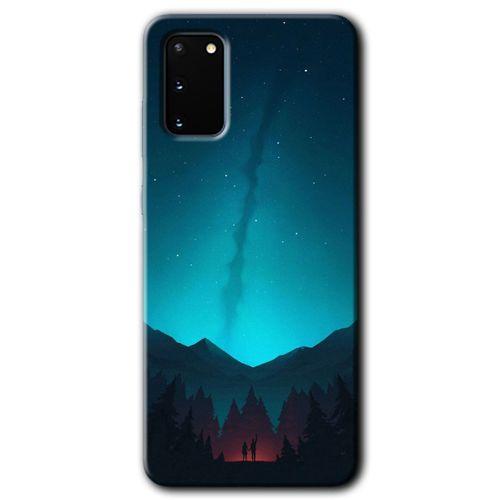 Galaxy S20 Kılıf HD Desen Baskılı Arka Kapak - Night Fores Mount + Kırılmaz Cam