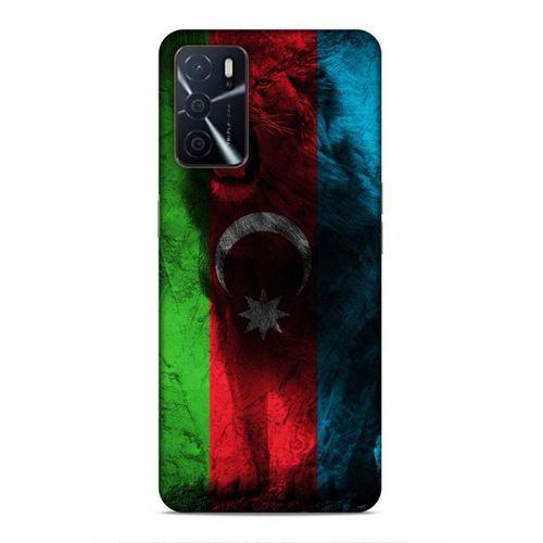 Oppo A16 Uyumlu Kılıf Azarbaijan (35) Fit Design Kılıf Bayrak Aslanlı