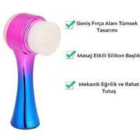Çift İşlevli Renkli Cilt Yüz Temizleme Fırçası Peeling Masaj Etkili Gözenek Temizleyici Alet