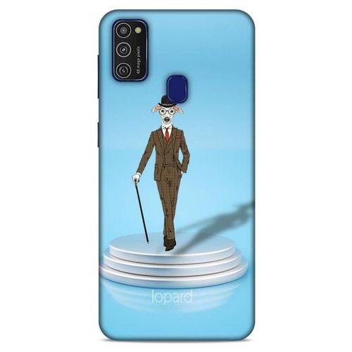 Samsung Galaxy M21 Kılıf FunnyMaX (45) Liquid Air Kılıf Açık Mavi Köpek