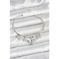 Anka Kuşu Charmlı Gümüş Renk Pirinç Kadın Bileklik