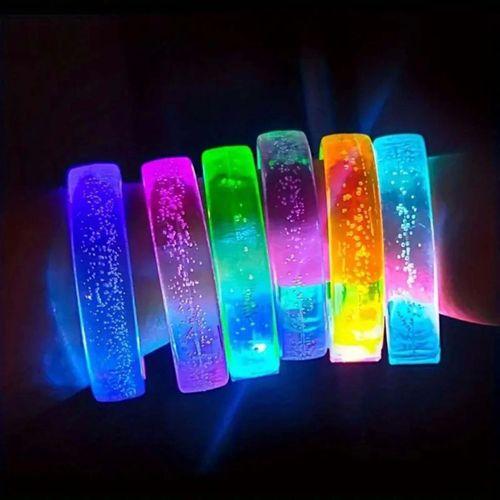 Eğitici Oyuncak Beyaz-Gümüş Led Işıklı Baskı Yapılabilen Pilli Bileklik Bilezik 1,5 cm Genişlik