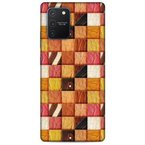 Samsung Galaxy S10 Lite Kılıf Patchwork (2) Kabı Turuncu Sarı