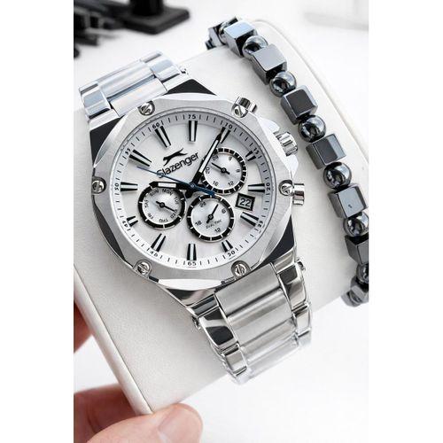 Slazenger Çelik Kordon İç Fonksiyonları Aktif 10 Atm+Bileklik Hediyeli Erkek Kol Saati VS.BLKT.0888