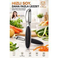Dikey Sebze Meyve Soyacağı Profesyonel  Patates Havuç Soyma Bıçağı 18/10 304 Paslanmaz Çelik 2 li SET 723631