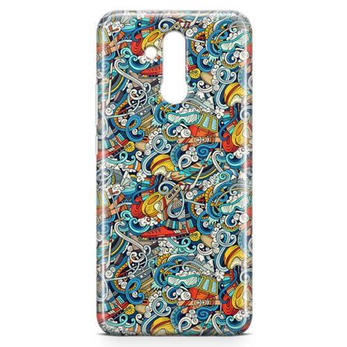 Huawei Mate 20 Lite Kılıf Uludağ Doodle Arka Kapak Koruma Desenli Full Koruyucu