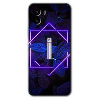 Vivo Y15s Kılıf HD Desen Baskılı Arka Kapak - Dark Neon Yaprak İ Harfi + Kırılmaz Cam