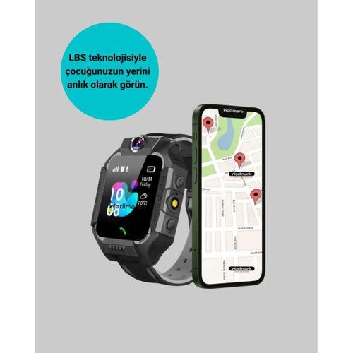 S10 Siyah Akıllı Çocuk Saati Anlık Konum Takibi Ve Rota Geçmişi