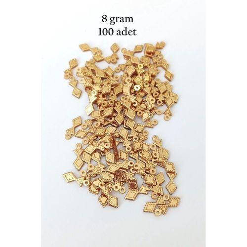 Oya Abiye Bileklik Kolye Pleksi Metalik Plastik Pul Altın Renk 8 gram 100 adet - BNC476