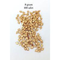 Oya Abiye Bileklik Kolye Pleksi Metalik Plastik Pul Altın Renk 8 gram 100 adet - BNC476