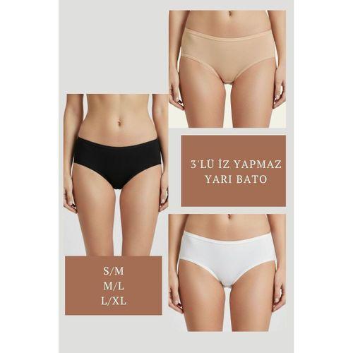 3lü Set Külot-siyah-beyaz-ten Dor2850