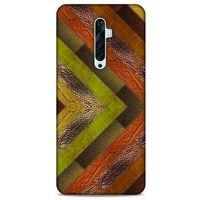 Oppo Reno 2z Kılıf Patchwork (10) Full Koruma Kılıfı Yeşil Turuncu