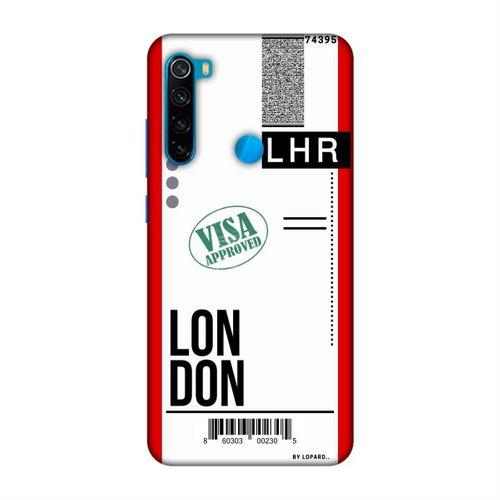 Xiaomi Redmi Note 8 Kılıf Uçak Bileti Londra Arka Kapak Koruma Desenli Full Koruyucu