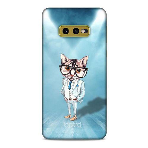 Samsung Galaxy S10e Kılıf FunnyMaX (40) Fit Silikon Kılıf Açık Mavi Kedi