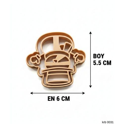 Noel Askeri Fındıkkıran Kurabiye Kalıbı – Şapkalı Asker Figürlü, Çift Parça Hamur Kesici, Şeker Hamuru ve Oyun Hamuru İçin
