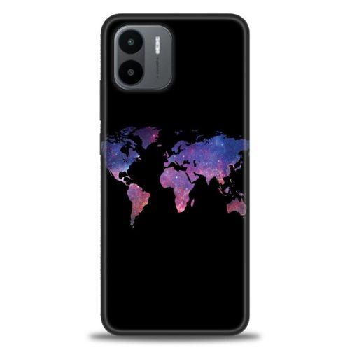 Xiaomi Redmi A1 Kılıf HD Baskılı Kılıf - Dünya Haritası + Tam Ekran Koruyucu