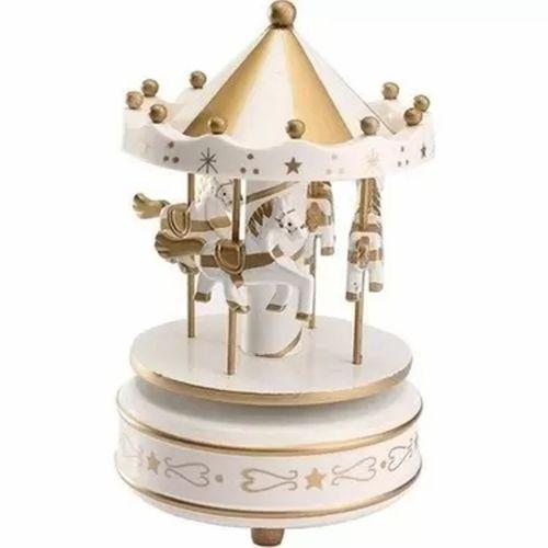 Atlı Karınca Müzik Kutusu Gold-beyaz Renk Mz-417