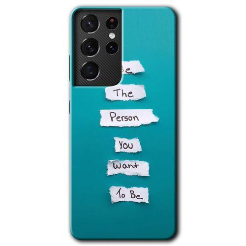 Galaxy S21 Ultra Kılıf HD Desen Baskılı Arka Kapak - Want You + Kırılmaz Cam