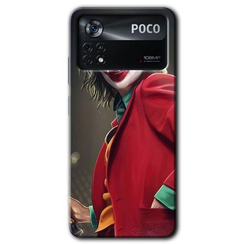 MRCİLETİSİM Poco x4 Pro Kılıf HD Desen Baskılı Arka Kapak + Temperli Cam - Reel Joker