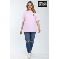 Süperlife Kadın Büyük Beden A Baskılı 3xl-6xl Bisiklet Yaka Tshırt SPR26BTSK510-12