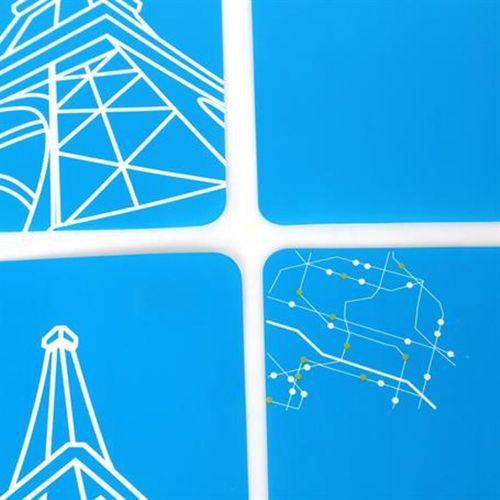 Amerikan Servis Dörtlü Set Eyfel Kulesi 43X28X0,1Cm