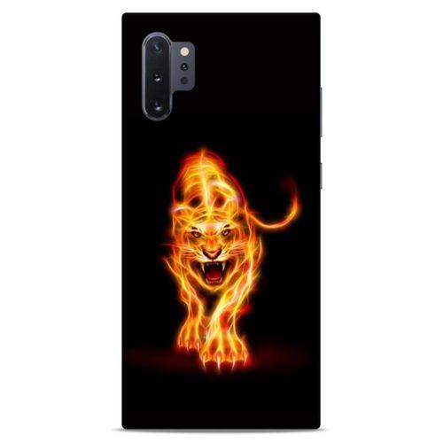 Lopard Samsung Galaxy Note 10 Plus Uyumlu Kılıf FireX (27) Tasarımlı Kılıf Ateşten Kaplan